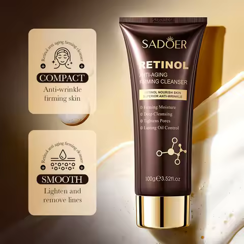 SADOER Retinol Facial Cleanser Face Wash Foam Face Cleanser Moisturizing Facial Cleansing Face Anti 