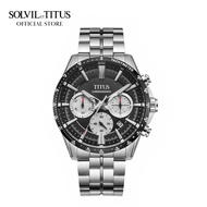 Solvil et Titus Saber Chronograph Quartz in Black Dial and Stainless Steel Bracelet Men Watch W06-03