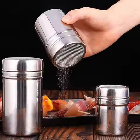 Coffee Sieve Shaker Stainless Steel Sugar Powder Flour Sifter Powdered Container Sprinkler Cocoa Pop