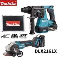 Makita Cordless Combo 18v, Brusselss Motor, Hammer Combination Drill, Angle Grinder &amp; Charger+battery (DLX2161X)