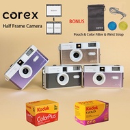 Corex CH1 Half Frame Film Camera Reusable Camera Like H35 Camera (Optional Kodak Ultramax 400 35mm Film/Gold 200 Film 36 exp.)