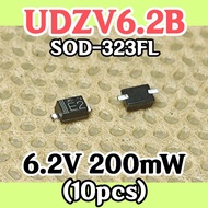 10pcs Diode zener UDZV6.2B SMD 6.2v 200mW 6.2v SOD-323FL, Zener Diode mark E2