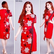 Dress Batik Wanita Modern || Baju Batik Pesta || Ceongsam Batik