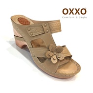 OXXO รองเท้าเพื่อสุขภาพ รองเท้าแตะส้นสูงแบบสวม งานเย็บมือทนทาน สวมใส่สบาย น้ำหนักเบามาก 1A6177