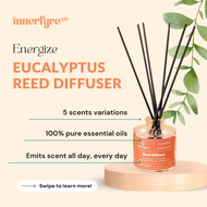 Energize Reed Diffuser | 50ml/100ml | Invigorating Eucalyptus Essential Oil - Practical Home Fragrance &amp; Perfect Gift Option