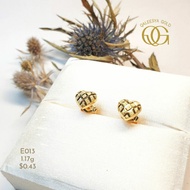 Anring-anting Love Subang Paku Emas 916 Full Gold Love Stud Earring