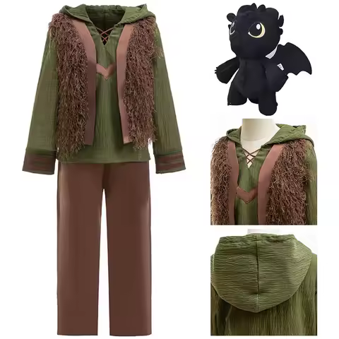 Boys Train Dragon Long Sleeved Pants Vest Set Kids Vikings Hiccup Horrendous Haddock Cartoon Cosplay