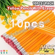 NFS 5/8/10PCS HB Yellow Pencil With Eraser Pencil Set Drawing School Supplies Gift Stationery