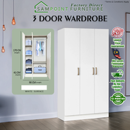 ⏰ Almari Baju 3 Pintu Terkini Murah Hurry Promo🔥DIY REQUIRED or FULL INSTALLATION/ASSEMBLY SamPoint_