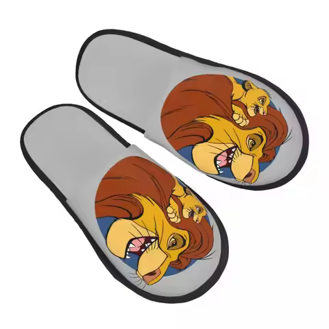 Custom The Lion King Cartoon House Slippers Women Soft Memory Foam Slip On Hotel Slipper Shoes