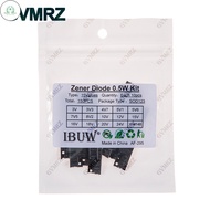 GD 150PCS 15Values 0.5W Zener Diode Kit 3V-24V 1N4148 SOD123 for Voltage Regulation Projects
