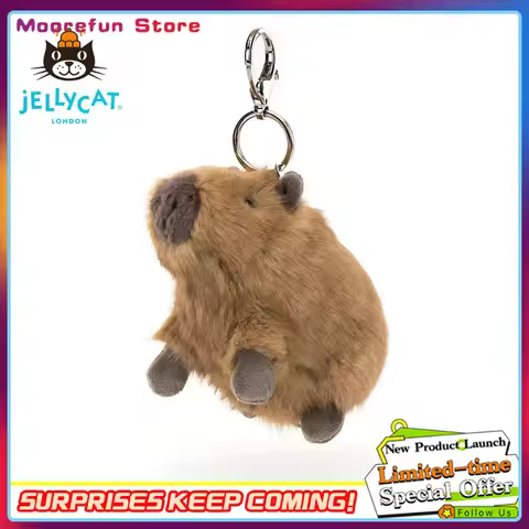 【IN STOCK】JELLYCAT UK Fun Cute Capybara Bag Pendant With Bag Jellycat Capybara Plush Keychain Birthd