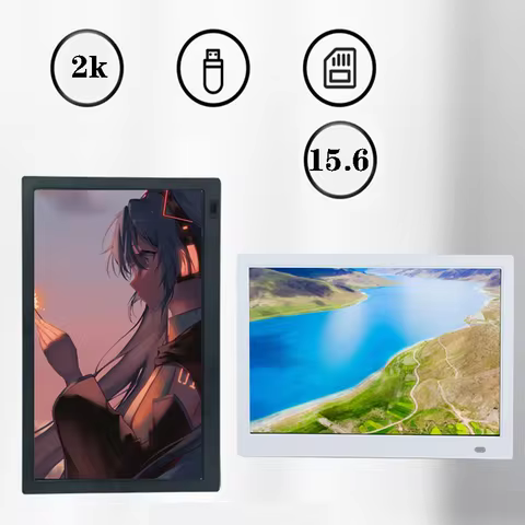 15.6-inch 2K Digital photo frame 1920 * 1080 Video, Image, Music, Calendar, USB/SD White Black Digit