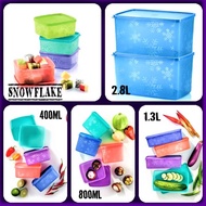 Tupperware Snowflake Square Round Set 400ml / 800ml / 1.3L / 2.8L Tupperware Container Airtight Cont