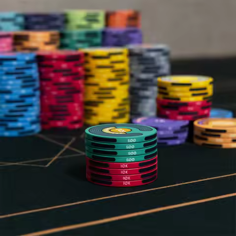 25Pcs Ceramic Texas Hold'em Poker Round Chips 39mm Double-sided Texas Hold'em Adults Casino Gambling