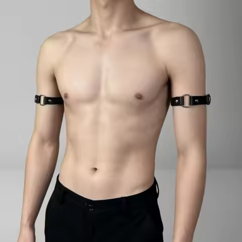 Fetish Men Leather Arm Harness Belt BDSM Gay Body Bondage Harness Accessories Male Punk Rave Party A