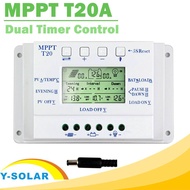 LCD Display 20A MPPT 12V/24V Solar Panel Battery Regulator Charge Controller for Lighting System Load Light and Timer Control