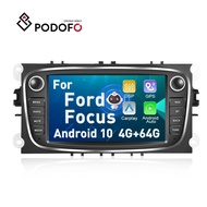 Podofo 8 core 7'' Car Radio Stereo 4+64GB IPS Screen Carplay Android Auto AI Invoice DSP GPS WIFI 4G