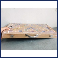 ∧ WOODEN SCRABBLE WORD BOARD GAME
