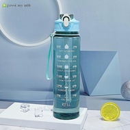Large Capacity Transparent Water Bottle 900ML Tumbler Botol Air Besar Gym Big Water Bottle With Straw Outdoor Sport