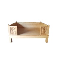 Arhat Bed Surrounding Kang Bed White Wax Wood Solid Wood Antique Classical Old-fashioned Arhat Tatam