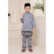 Habibi Boutique | Baju Melayu Kids | Grey