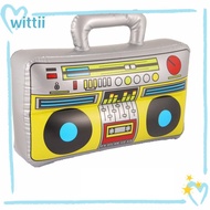 WITTII PVC Inflatable Balloons  80's 90's Party Decorations Musical Carnival Party Retro Dress Acces