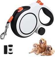 BIGNADO 26ft/8m Retractable Dog Leash for Large Dogs Up to 110lbs/50kg with Detachable Poop Bag Disp