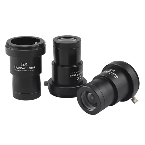 1.25 Inch 2X/3X/5X Telescope Barlow Lens - Fully Metal Coated Optical Glass with M42 Camera Mount Th