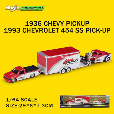 Maisto 1:64 1993 Chevrolet 454 SS PICK UP Transport Casting Manufacturing Trailer Model Simulation M