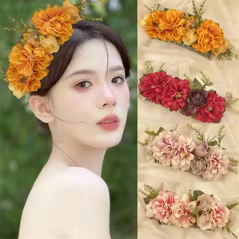 New fashionable and sweet bridal hair comb hairpin women's bohemian dance headdress hair accessories