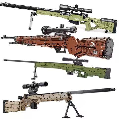 AWM Sniper Rifle Model Military Weapons Series Creative Children Toys Building Blocks 98k Gun M24 Sn
