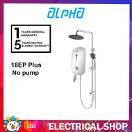Alpha Smart 18E Plus Rain Shower Instant Water Heater Without Pump Ivory White