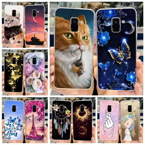 For Samsung Galaxy A8 Plus 2018 Case SM-A730F Luxury Painted Cover Soft Silicone Phone Case For Sams