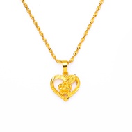 Emas 916 original lelong  pendant chain charm gold 916 necklace women korean style necklace women go