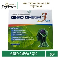 Viên Bổ Não Dưỡng Mắt GINKO OMEGA 3 Q10 - Giúp Tăng Cường Lưu Thông Máu Não 100 viên - Luxcare