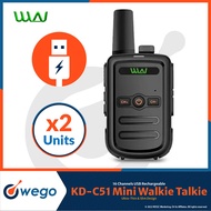 ⓄⓌⒺⒼⓄ WLN KD-C51 Two Way Portable 16 Channel 400-470 MHz 5km Mini Walkie Talkie