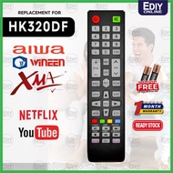 【𝐅𝐑𝐄𝐄 𝐁𝐀𝐓𝐓𝐄𝐑𝐘 𝐀𝐀𝐀𝐗𝟐】Remote Control For AIWA XMA WINEEN HK320DF TV Youtube Netflix AW-LED43FLED AW-43