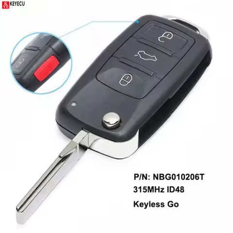 Keyecu Keyless-Go Remote Key 3+1 Buttons 315MHz for Volkswagen 2011 2012 2013 2014 2015 2016 2017 (M