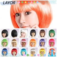 LAYORSG Synthetic fiber Short Unisex Straight Costume