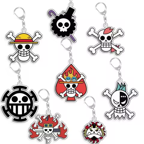 Keychain OP OPTCG Card Straw Hat Piates Brook Backpack Pendant Anime Game Fans Gift Recycled Acrylic