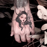 Halloween Temporary Tattoo Sticker Long-lasting Waterproof Clown Face Ghost Tattoo Rose Dark P8k1