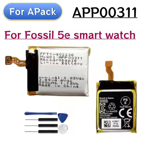 APP00311 Replacement Li-Po Battery 300mAh 3.8V Compatible With Fossil Gen 5E DW11F2 44mm Smart Watch