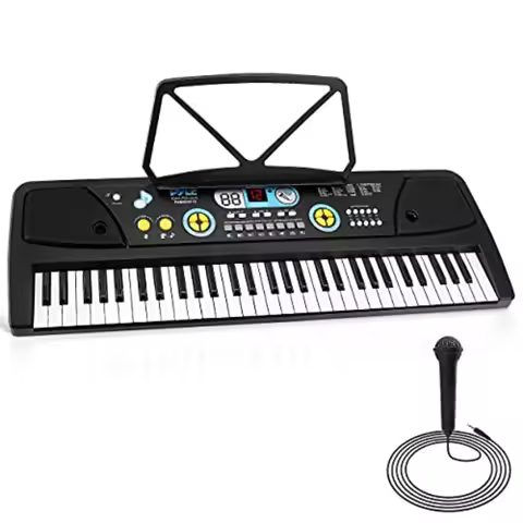 Electric Keyboard Piano 61 Keys - Portable Digital Musical Karaoke Piano Keyboard -10 Rhythms 16 Ton