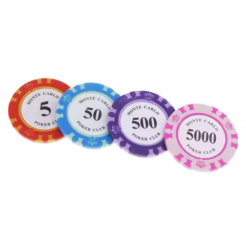 Casino Chips Party Multicolor Clay Poker Chips Game Props 14 Denominations for Poker Night