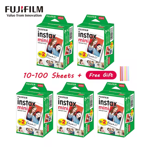 10-200 Sheets of Fuji White Edge Photo Paper Mini8/9/7c/7s/25/90/11 Universal Three-inch Fujifilm In