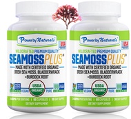 Power By Naturals Sea Moss Plus, USDA Certified Organic Irish Sea Moss Capsules with 500mg Wild-Harv