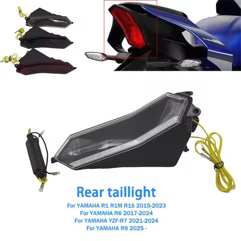 For Yamaha YZF R1 R1M R1S R6 R7 YZF-R7 LED Taillight Rear Brake Turn Signal Integrated Tail Light Sm