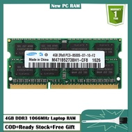 Samsung DDR3 4G หน่วยความจำ Ram 4 GB 1066 MHz 1.5V 204-pin 2Rx8 PC3-8500S SO-DIMM แล็ปท็อป DDR3 4GB โมดูลโน้ตบุ๊ค MemoryDDR3 SDRAM สำหรับ Mackbook pro 2009 ถึงปลายปี 2010