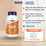 Viên uống bổ gan NAC 600mg Now của Mỹ hỗ trợ giải độc gan hạ men gan tăng sinh glutathione